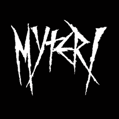 Myteri - Spiky logo - white (5x3,5)